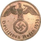 Reverse 1 Reichspfennig 1938 G