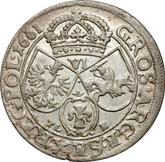 Reverse 6 Groszy (Szostak) 1661 TLB Bust in a circle frame