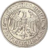 Reverse 5 Reichsmark 1927 A Oak Tree
