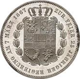 Reverse Thaler 1867 A 25 years of the rule of Frederick Francis II