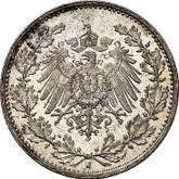 Reverse 1/2 Mark 1908 J