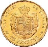 Reverse 25 Pesetas 1879 EMM
