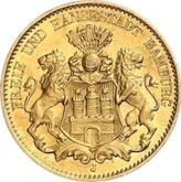 Obverse 10 Mark 1878 J Hamburg