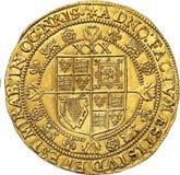 Reverse Rose Ryal no date (1619-1625) Third coinage