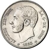 Obverse 1 Peseta 1885 MSM