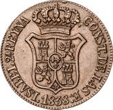 Obverse 6 Cuartos 1838 Catalonia