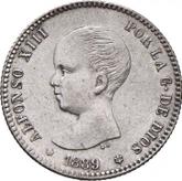Obverse 1 Peseta 1889 MPM