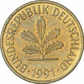 Reverse 5 Pfennig 1991 J