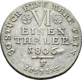 Reverse 1/6 Thaler 1806 F