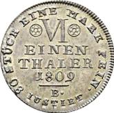 Reverse 1/6 Thaler 1809 B