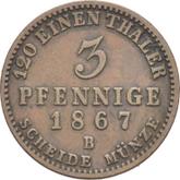 Reverse 3 Pfennig 1867 B