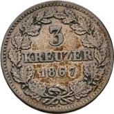 Reverse 3 Kreuzer 1867