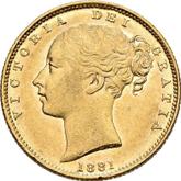 Obverse Sovereign 1881 S WW Coat of arms