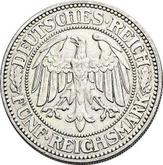 Obverse 5 Reichsmark 1927 J Oak Tree