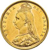 Obverse Half Sovereign 1887 M JEB Jubilee portrait