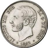 Obverse 2 Pesetas 1882 MSM