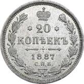 Reverse 20 Kopeks 1887 СПБ АГ
