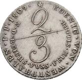 Reverse 2/3 Thaler 1809 C Large head