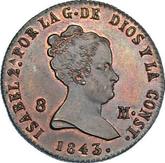 Obverse 8 Maravedís 1843 Denomination on obverse