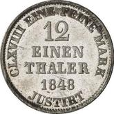 Reverse 1/12 Thaler 1848 B