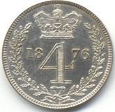 Reverse Fourpence (Groat) 1876