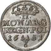 Reverse 2 Grosz (Dwugrosz) 1651 CG