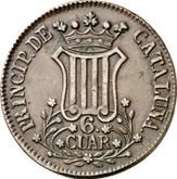 Reverse 6 Cuartos 1840 Catalonia