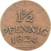 Reverse 1 1/2 pfennig 1824