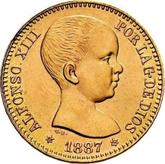 Obverse 20 Pesetas 1887 PGV
