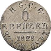 Reverse 6 Kreuzer 1828 EK