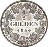 Reverse 1/2 Gulden 1854
