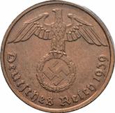 Reverse 2 Reichspfennig 1939 G