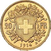 Reverse 20 Francs 1914 B Vreneli