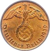 Reverse 2 Reichspfennig 1939 J