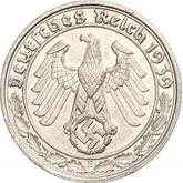 Reverse 50 Reichspfennig 1939 E