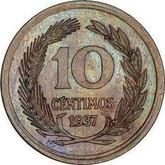Reverse 10 Céntimos 1937 Pattern