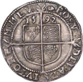 Reverse Sixpence 1592 Sixth issue