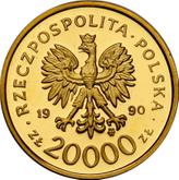 Obverse 20000 Zlotych 1990 MW The 10th Anniversary of forming the Solidarity Trade Union