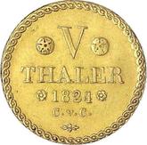 Reverse 5 Thaler 1824 CvC