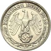 Reverse 50 Reichspfennig 1938 B