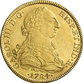 Obverse 8 Escudos 1784 Mo FM