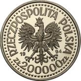 Obverse 200000 Zlotych 1994 MW ET Sigismund I the Old