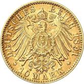 Reverse 10 Mark 1891 G Baden