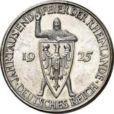 Obverse 5 Reichsmark 1925 J Rhineland