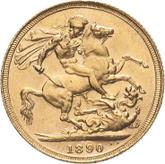 Reverse Sovereign 1890 S JEB Jubilee portrait