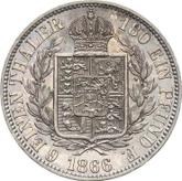 Reverse 1/6 Thaler 1866 B