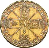 Reverse Five guineas 1699 First laureated bust