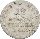Reverse 1/12 Thaler 1810 C