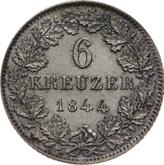 Reverse 6 Kreuzer 1844