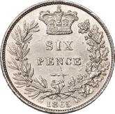 Reverse Sixpence 1865